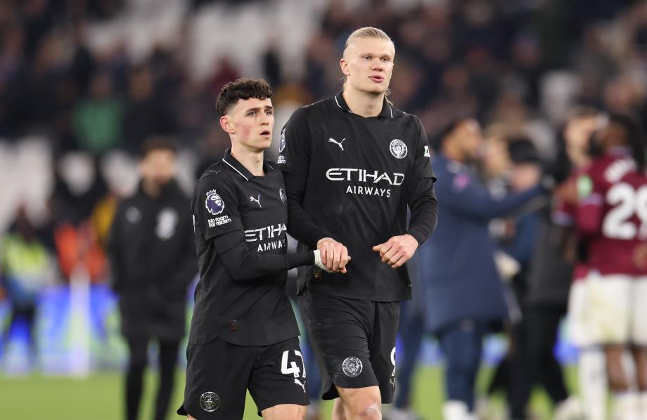 英超-B席破门 曼城1-1客平西汉姆联落后榜首9分